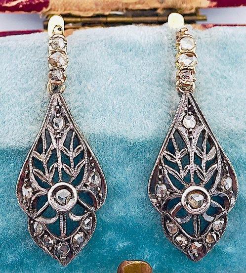 Zonder Minimumprijs - Oorbellen - 12 kt. Geel goud, Zilver, Sieraden, Tassen en Uiterlijk, Oorbellen