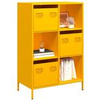 vidaXL buffetkast 68x39x103,5 cm staal mosterdgeel, Verzenden, Nieuw, Metaal