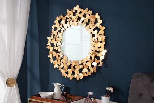 Handgemaakte wandspiegel BUTTERFLY L 78cm bladgoudlook, Huis en Inrichting, Woonaccessoires | Spiegels, Ophalen of Verzenden