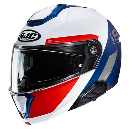 HJC i91 Bina Wit Blauw Systeemhelm, Motoren, Kleding | Motorhelmen, Systeemhelm, Heren, L, Nieuw met kaartje, HJC, Verzenden