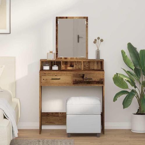 vidaXL Kaptafel met lade Oud hout 79 x 41 x 140 cm Bewerkt, Huis en Inrichting, Tafels | Kaptafels, Nieuw, Verzenden