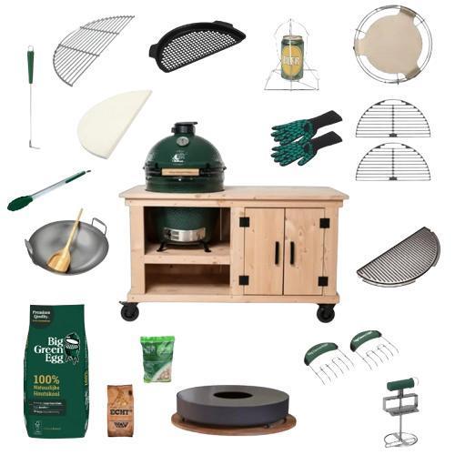 Big Green Egg Large Ultimate Set Douglas Opslag, Tuin en Terras, Houtskoolbarbecues, Met accessoires, Nieuw, Ophalen of Verzenden