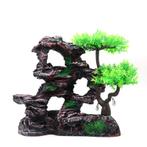 Rots met gaten en bonsai boom OS-244 - aquarium decoratie, Dieren en Toebehoren, Ophalen of Verzenden, Nieuw, Sierelement