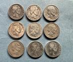 Nederland. Willem III. 1/2 Gulden 1857-1866: Leuk lot van 9