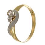 Ring - 18 karaat Geel goud, Witgoud - 0.05ct. tw. Diamant, Sieraden, Tassen en Uiterlijk, Ringen, Nieuw