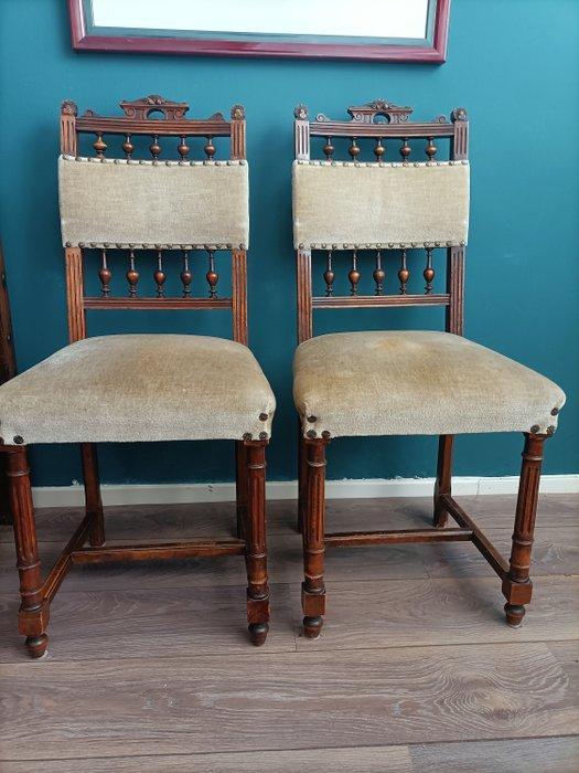 Stoel (2) - Eik - 2x Neo Renaissance stoel, Antiek en Kunst, Curiosa en Brocante