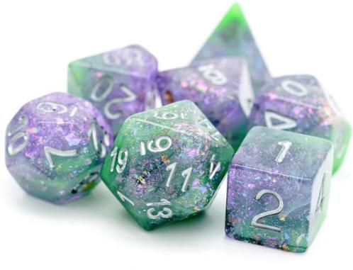 RPG Dice Set - Green & Purple Seabed Treasure | Foam Brain, Hobby en Vrije tijd, Gezelschapsspellen | Bordspellen, Nieuw, Verzenden