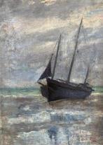 Oscar Halle (1857-1921) - Marine met vissersboot, Antiek en Kunst