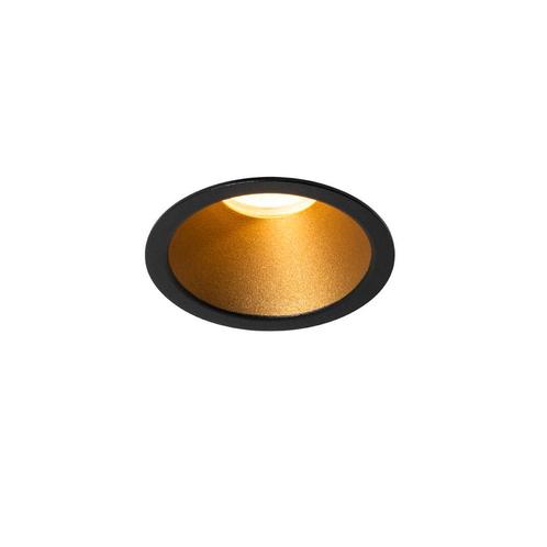 Moderne inbouwspot zwart met goud GU10 35mm IP44 - Dept, Tuin en Terras, Buitenverlichting, Nieuw, Minder dan 50 watt