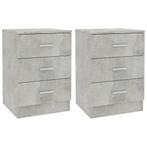 2 Nachtkastjes betonlook 3 lades | Tweedekansje | OP=OP, Minder dan 45 cm, Nieuw, Hout, 55 tot 70 cm