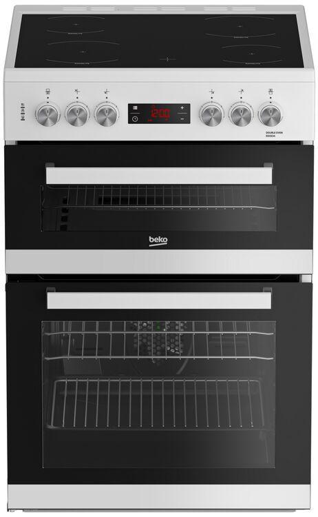 Beko Fornuis EDC634W  - 60 cm wit keramisch dubbeloven, Witgoed en Apparatuur, Fornuizen, Ophalen of Verzenden