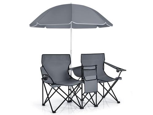 Coast Dubbele Vissersstoel met Parasol - Max. 120 kg - 161 x, Huis en Inrichting, Woonaccessoires | Overige, Nieuw, Verzenden