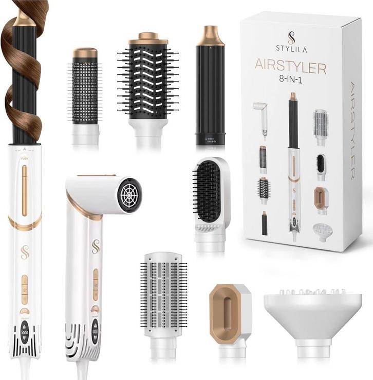 Stylila® 8-in-1 Airstyler met Diffuser - Multistyler -, Sieraden, Tassen en Uiterlijk, Uiterlijk | Haarverzorging, Zo goed als nieuw