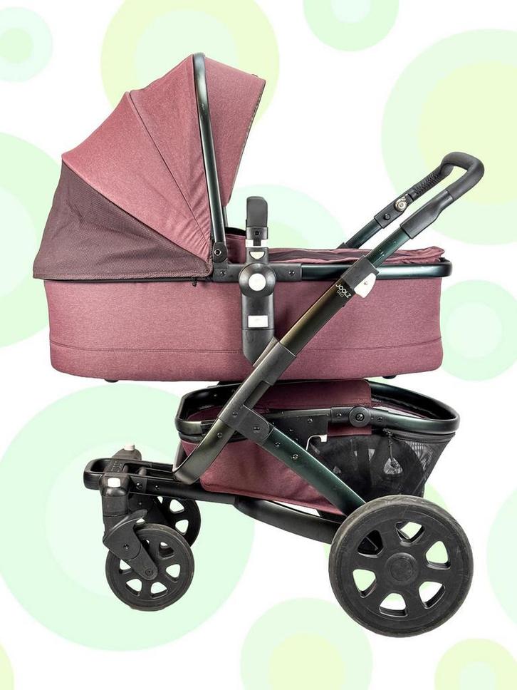 Joolz Geo2 Epic Maroon refurbished tweedehands kinderwagen, Kinderen en Baby's, Kinderwagens en Combinaties, Met reiswieg, Verstelbare duwstang