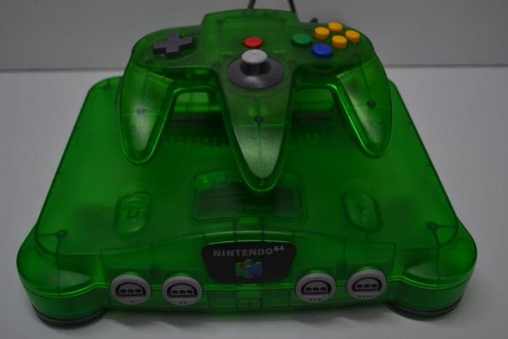 Nintendo 64 Jungle Green Funtastic set, Spelcomputers en Games, Spelcomputers | Nintendo 64, Zo goed als nieuw, Verzenden