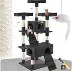 tectake® Kattenkrabpaal – 70x54x170cm Zwart – Meerdere Nivea, Verzenden, Zo goed als nieuw