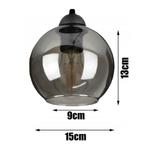 Plafondlamp Industrieel 3-Lamps Smoke Bol Zwart Woonkamer