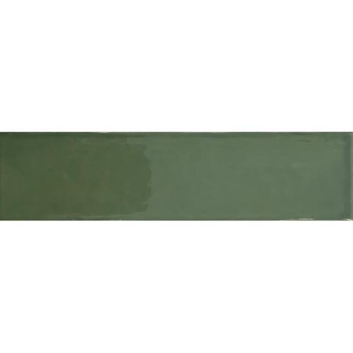 Wandtegel Tebe Vintage 7.5x30 cm Groen Brillo  (prijs per, Doe-het-zelf en Verbouw, Tegels, Ophalen of Verzenden