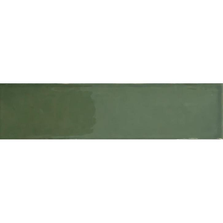 Wandtegel Tebe Vintage 7.5x30 cm Groen Brillo  (prijs per, Doe-het-zelf en Verbouw, Tegels, Ophalen of Verzenden