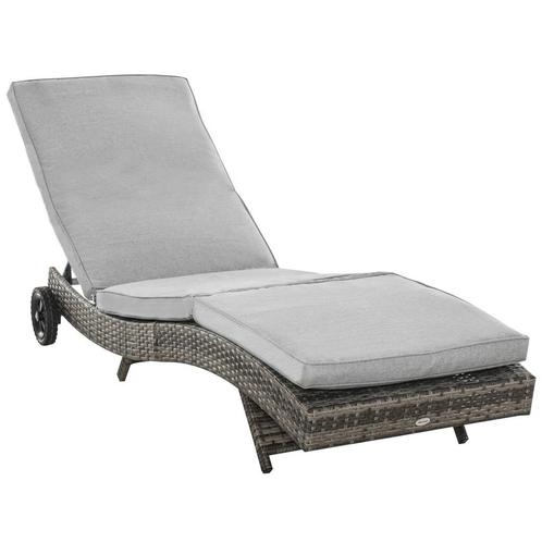 TRUUSK Polyrattan Zonneligstoel Tuinligstoel Met Kussen 5-tr, Tuin en Terras, Overige Tuin en Terras, Nieuw, Verzenden