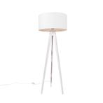 Moderne vloerlamp tripod wit met kap wit 50 cm - Tripod, Huis en Inrichting, Lampen | Vloerlampen, Nieuw, Overige materialen, Modern
