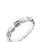 18 Krt. witgouden ring met diamant 0,14 ct. | BVLGARI, Sieraden, Tassen en Uiterlijk, Ringen, 18 tot 19, Gebruikt, Overige kleuren