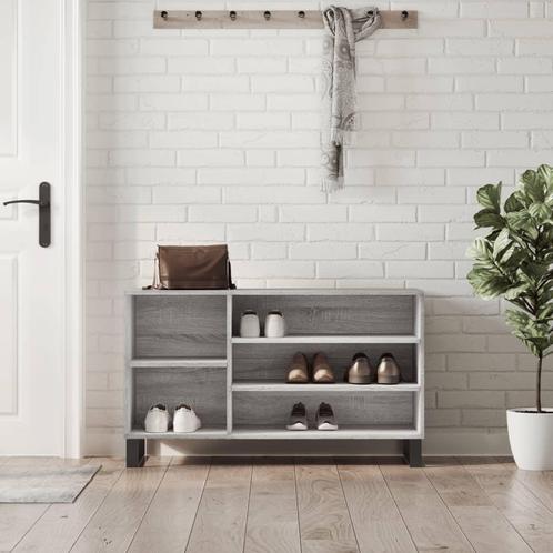 vidaXL Schoenenkast 102x36x60 cm bewerkt hout sonoma grijs, Huis en Inrichting, Kasten | Schoenenrekken, Nieuw, Verzenden