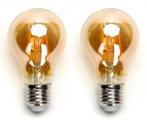 Gloeilamp E27 2 stuks | 4W=40W warmwit | 2200K - amber glas, Verzenden, Nieuw