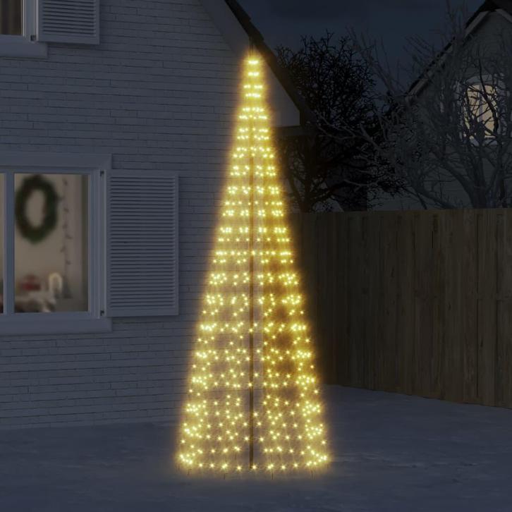 vidaXL LED-kerstboom aan vlaggenmast 550 LEDs warm wit 300, Diversen, Kerst, Nieuw, Verzenden