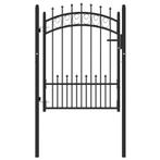 vidaXL Poort met speerpunten 100x125 cm staal zwart, Verzenden, Nieuw