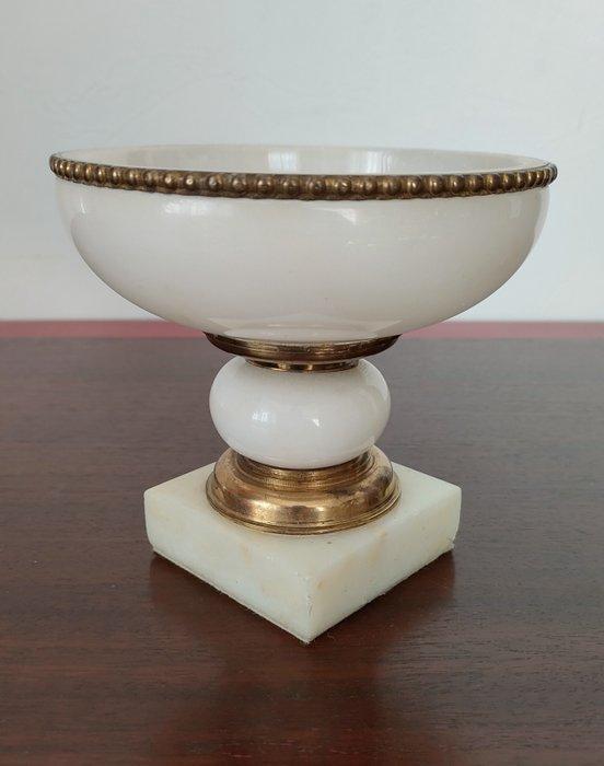 Tafelmiddenstuk - Coupe in antieke stijl - Albast, Messing, Antiek en Kunst, Curiosa en Brocante