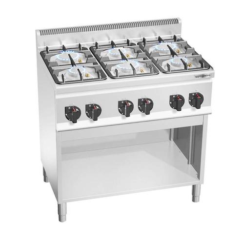 GGM Gastro | Gasfornuis - 28,5 kW - 6-pits | GHB969P |, Witgoed en Apparatuur, Fornuizen, Inbouw, Verzenden