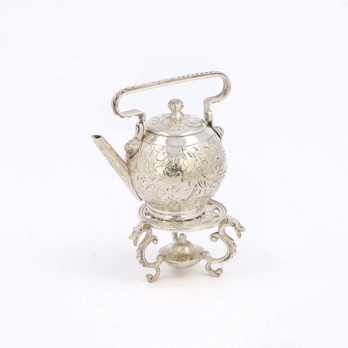 J.S. & S. Zwanenburg - Ketel met komfoor - Miniatuur, Antiek en Kunst, Antiek | Goud en Zilver
