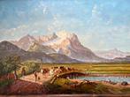 Georg Macco (1863 - 1933) - Berglandschap met koeien, Antiek en Kunst