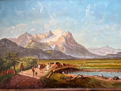 Georg Macco (1863 - 1933) - Berglandschap met koeien, Antiek en Kunst, Kunst | Schilderijen | Klassiek