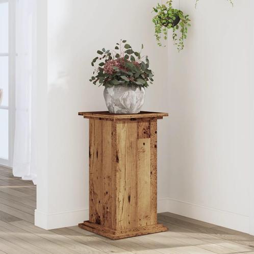 vidaXL Plantenstandaard 33x33x60 cm bewerkt hout oud, Tuin en Terras, Overige Tuin en Terras, Nieuw, Verzenden