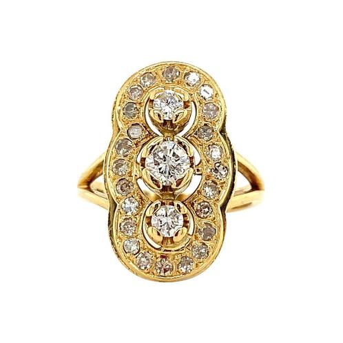 Gouden prinsessen ring met diamant 18 krt, Sieraden, Tassen en Uiterlijk, Ringen, Nieuw, Ophalen of Verzenden