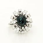 Ring - 18 karaat Witgoud Saffier - Diamant, Sieraden, Tassen en Uiterlijk, Ringen, Nieuw