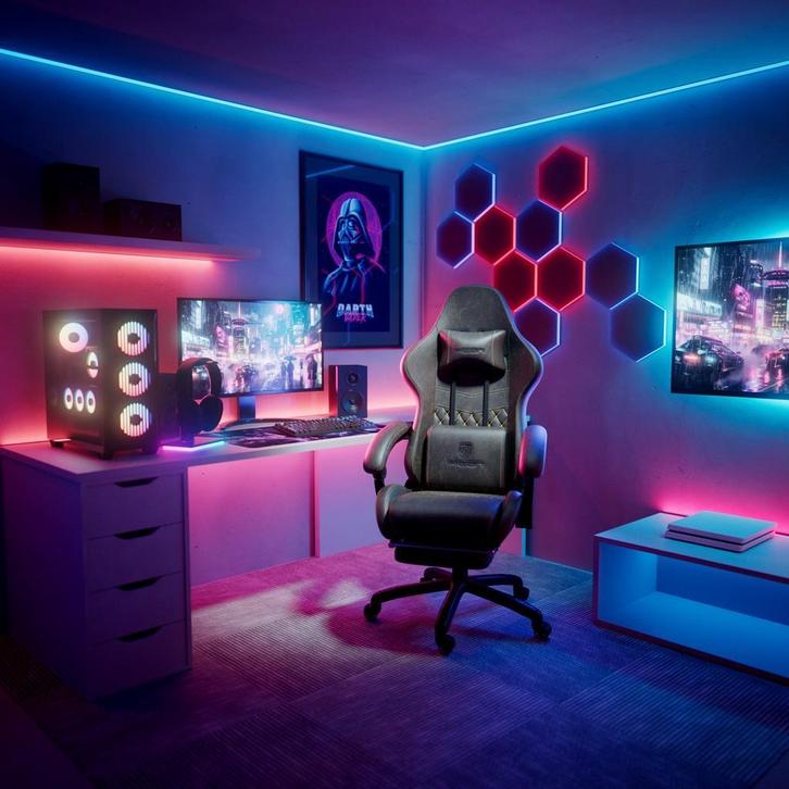 Gaming stoel - Gamestoel - Bureaustoel-Gaming Chair-Bruin, Huis en Inrichting, Bureaustoelen, Bureaustoel, Bruin, Nieuw, Ergonomisch