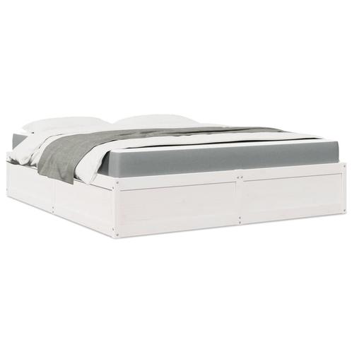 vidaXL Bed met matras massief grenenhout wit 180x200 cm, Huis en Inrichting, Slaapkamer | Bedden, 80 cm, 200 cm, Wit, Eenpersoons