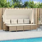 vidaXL 5-delige Loungeset met kussens poly rattan beige, Tuin en Terras, Tuinsets en Loungesets, Verzenden, Nieuw, Rotan, Loungeset