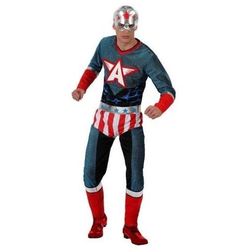 Superhelden kostuum Amerika kapitein voor heren - Superhel.., Kleding | Heren, Carnavalskleding en Feestkleding, Verzenden