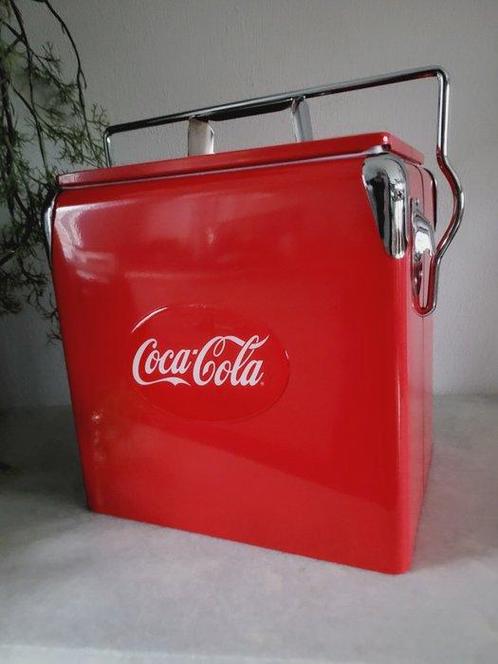 Coca-Cola - Reclamebord - Koelbox, 1990 - Metaal, Antiek en Kunst, Antiek | Wandborden en Tegels