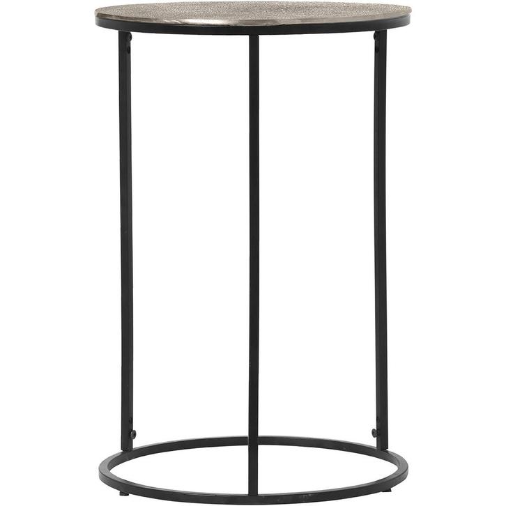 Bijzettafel - Livion Pado Hoog - Rond - 41cm - Zwart/Zilver, Huis en Inrichting, Tafels | Eettafels, Nieuw, Overige materialen