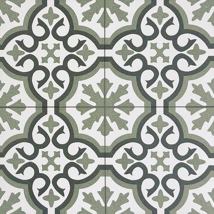 Vloertegel / wandtegel chelsea groen vintage 45x45 4-in-1, Doe-het-zelf en Verbouw, Tegels, Vloertegels, Nieuw, 10 m² of meer
