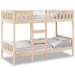 vidaXL Stapelbed massief grenenhout 90x200 cm, Huis en Inrichting, Slaapkamer | Bedden, 90 cm, Eenpersoons, Bruin, Verzenden