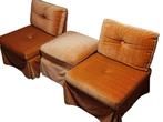 Sofa - Fluweel - Drie modulaire vintage bankelementen –