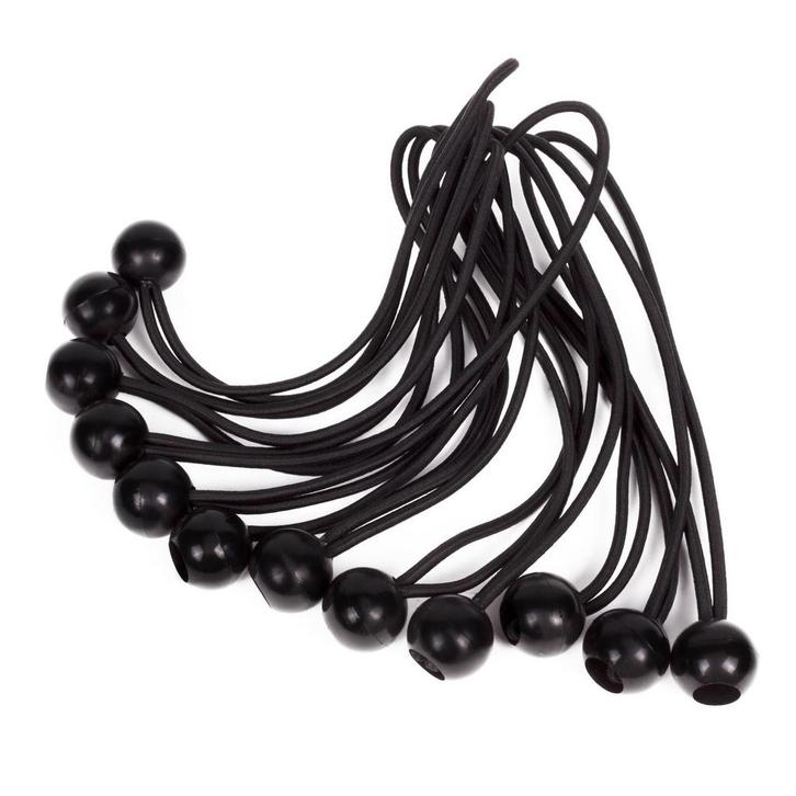 Elastiek Met Bal Zwart - 12 Delig - Spanelastiek - 24cm - Be, Doe-het-zelf en Verbouw, Hang- en Sluitwerk, Overige typen, Nieuw