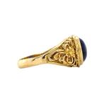 Gouden ring met blauw glas 18 krt, Sieraden, Tassen en Uiterlijk, Ringen, Nieuw, Ophalen of Verzenden