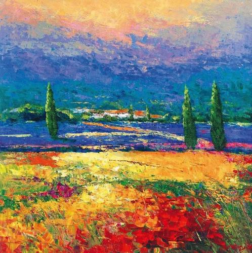 Kunstdruk Madjid - Provence II 70x70cm, Huis en Inrichting, Woonaccessoires | Schilderijen, Tekeningen en Foto's, Nieuw, Verzenden